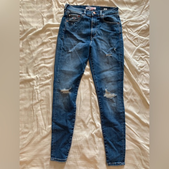 Tommy Hilfiger Denim - Tommy Jeans Sylvia High Rise Super Skinny Blue Denim Womens 29X30​